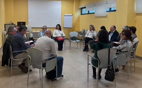 Un grupo de unos 15 representantes de diferentes asociaciones debatiendo sentados en círculo entre las que se encuentra Es Retina