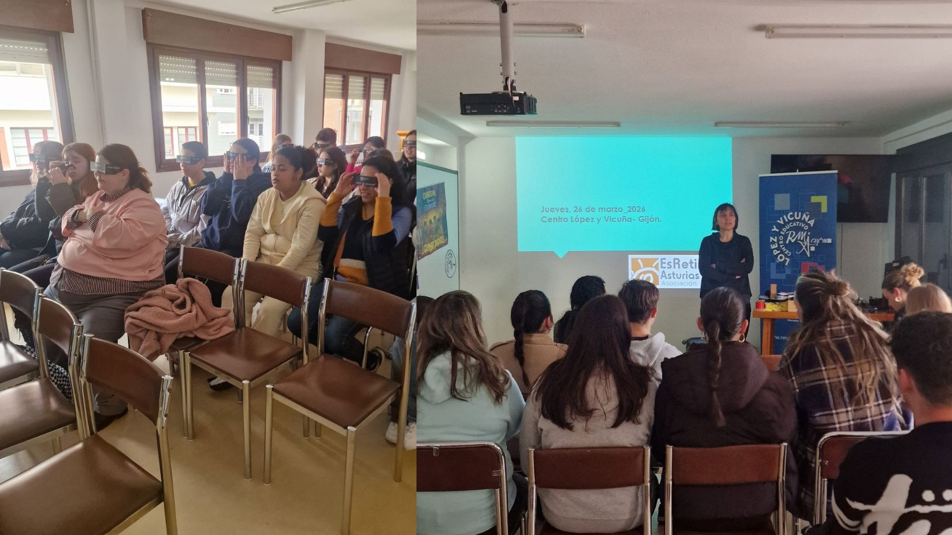 Nuestra trabajadora social Salomé impartiendo uno de nuestros talleres en el centro López y Vicuña de Gijón